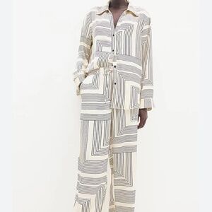 H&M printed satin SKIRT SET